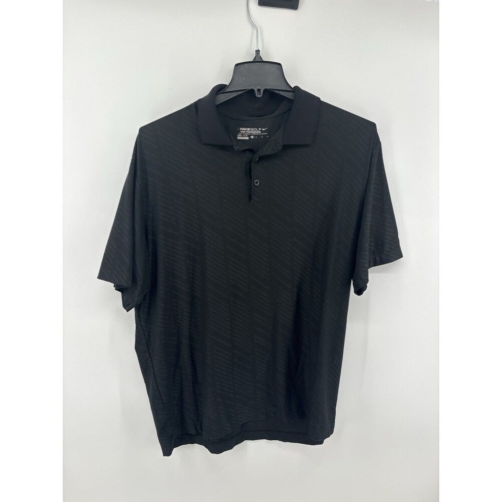 Nike Golf Tour Performance Dri-FIT Men's Diagonal Striped Polo Shirt Black XL